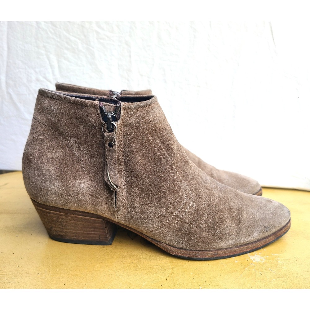Aquatalia US‎ 7.5 Taupe Brown Leather Ankle Boots Quiet Luxury Italy Italian